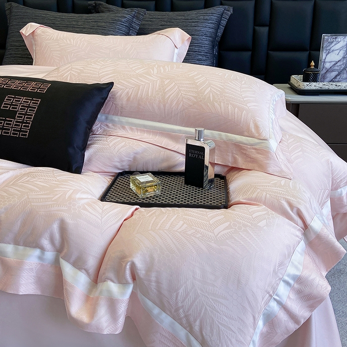 91家纺网 家纺一手货源 找家纺 （总）若未家居 LOVEWE HOUSE 2026新款双拼角提花兰精天丝棉四件套-叶澜（ 控价券后不低于398）