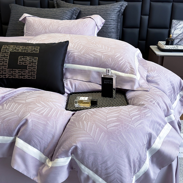 91家纺网 家纺一手货源 找家纺 （总）若未家居 LOVEWE HOUSE 2026新款双拼角提花兰精天丝棉四件套-叶澜（ 控价券后不低于398）