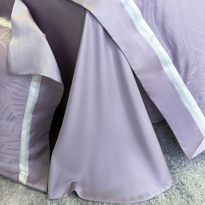 91家纺网 家纺一手货源 找家纺 若未家居 LOVEWE HOUSE 2026新款双拼角提花兰精天丝棉四件套-叶澜（ 控价券后不低于398） 叶澜-紫