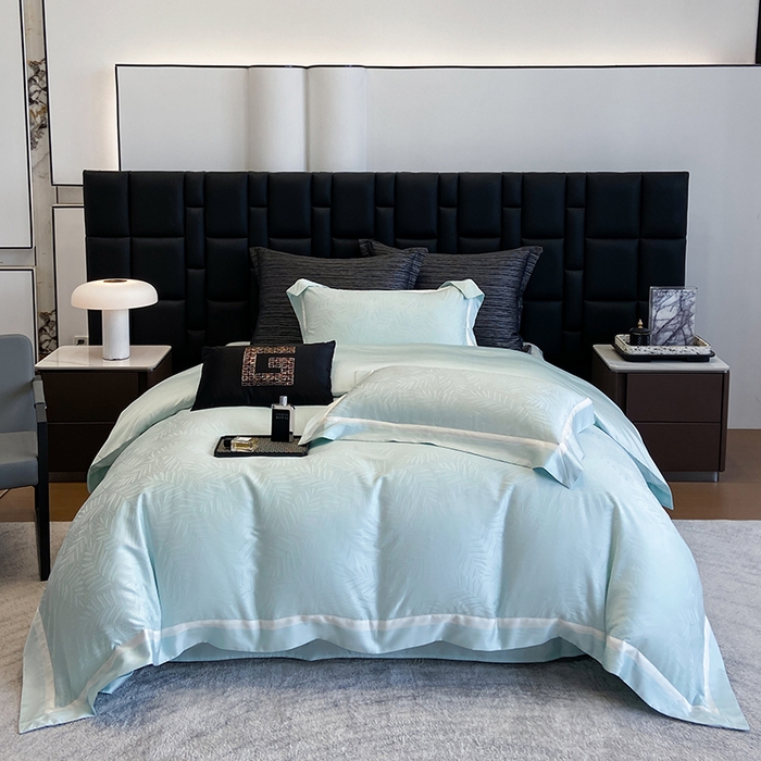 91家纺网 家纺一手货源 找家纺 若未家居 LOVEWE HOUSE 2026新款双拼角提花兰精天丝棉四件套-叶澜（ 控价券后不低于398） 叶澜-西子兰