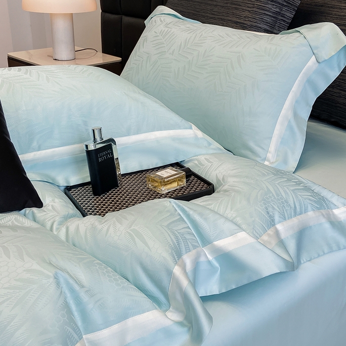 91家纺网 家纺一手货源 找家纺 若未家居 LOVEWE HOUSE 2026新款双拼角提花兰精天丝棉四件套-叶澜（ 控价券后不低于398） 叶澜-西子兰