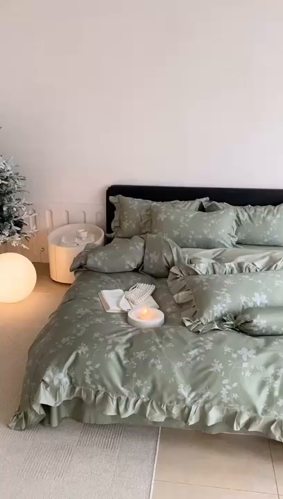 91家纺网 家纺一手货源 找家纺 （总）若未家居 LOVEWE HOUSE 2026春夏新品AB版100支法式全棉数码印花四件套-弥の野（券后控价不低于398）