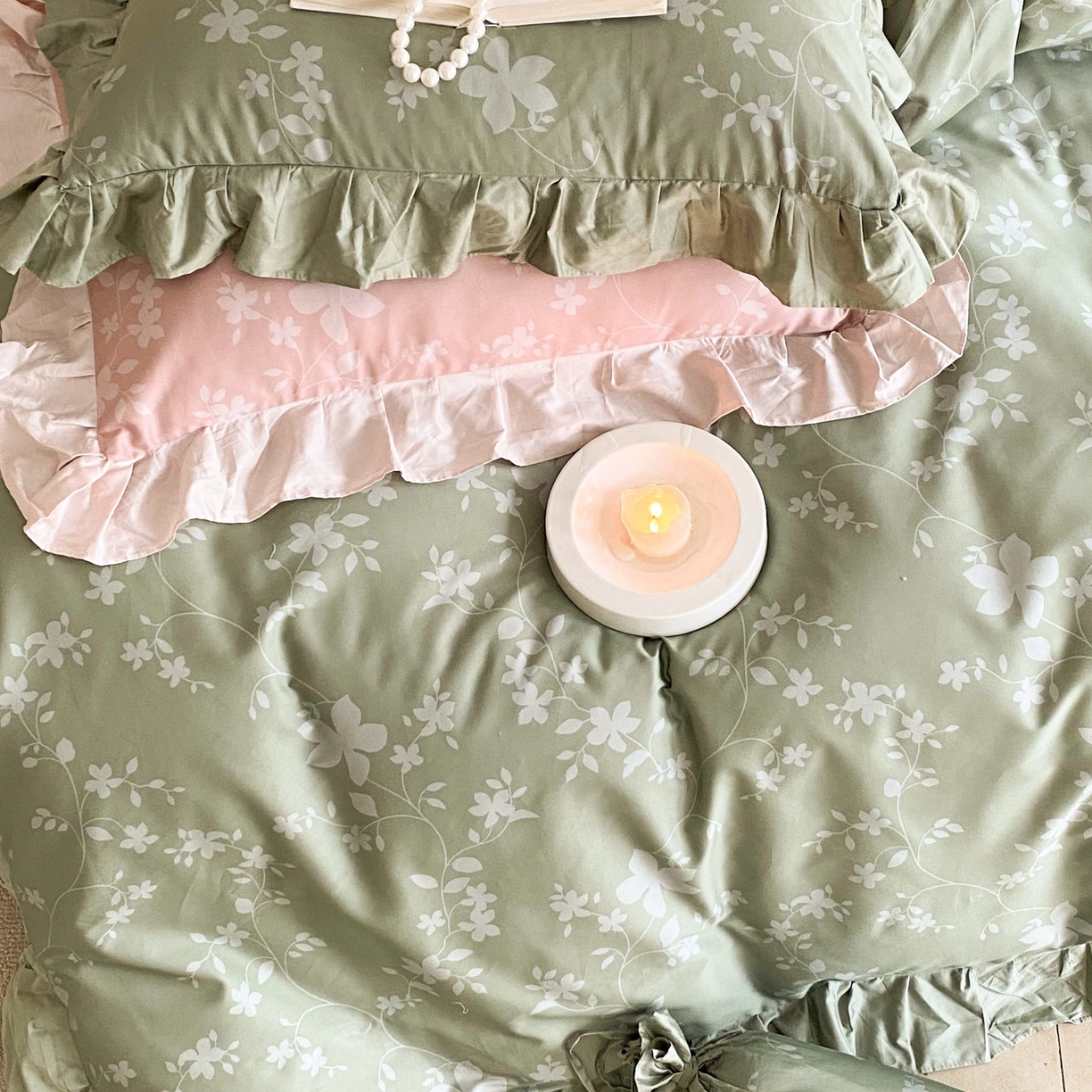 91家纺网 家纺一手货源 找家纺 （总）若未家居 LOVEWE HOUSE 2026春夏新品AB版100支法式全棉数码印花四件套-弥の野（券后控价不低于398）