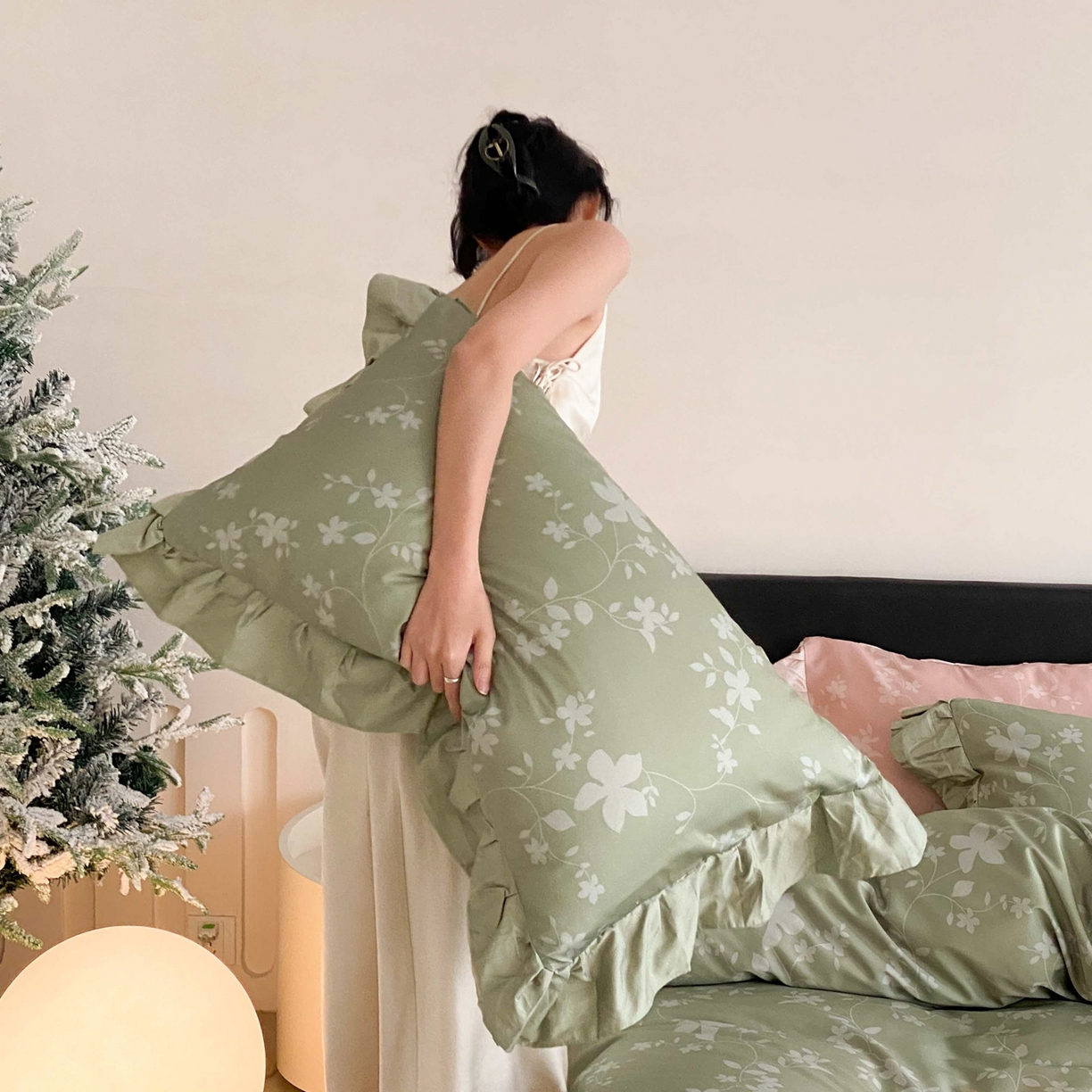 91家纺网 家纺一手货源 找家纺 （总）若未家居 LOVEWE HOUSE 2026春夏新品AB版100支法式全棉数码印花四件套-弥の野（券后控价不低于398）