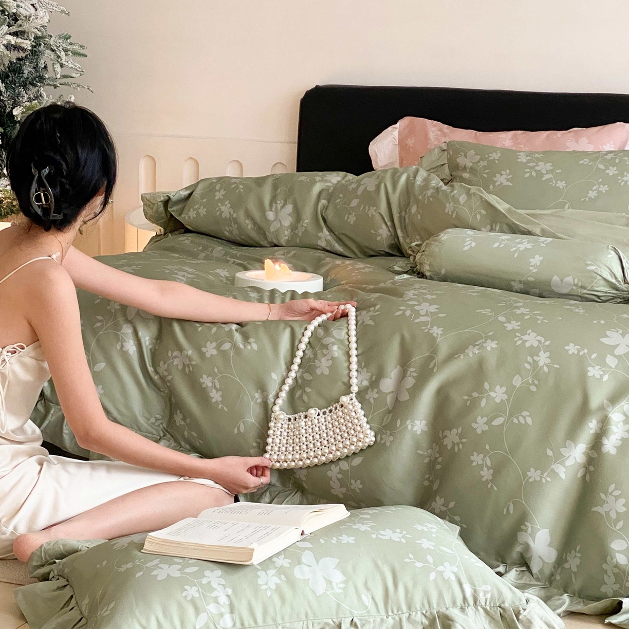 91家纺网 家纺一手货源 找家纺 （总）若未家居 LOVEWE HOUSE 2026春夏新品AB版100支法式全棉数码印花四件套-弥の野（券后控价不低于398）