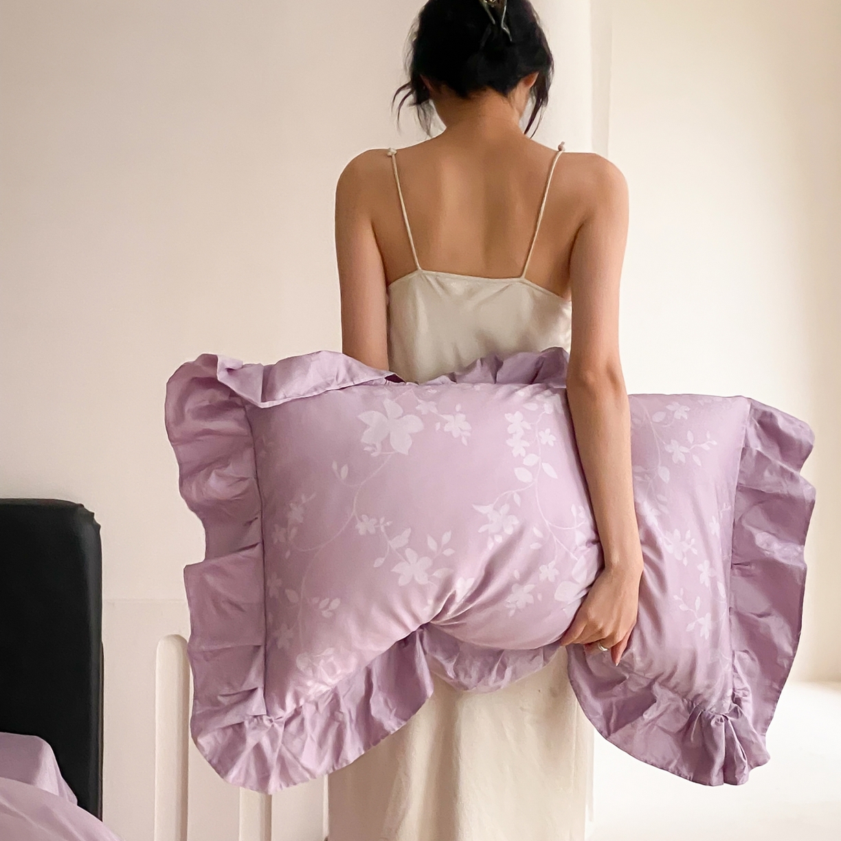 91家纺网 家纺一手货源 找家纺 若未家居 LOVEWE HOUSE 2026春夏新品AB版100支法式全棉数码印花四件套-弥の野（券后控价不低于398） 弥の野-紫