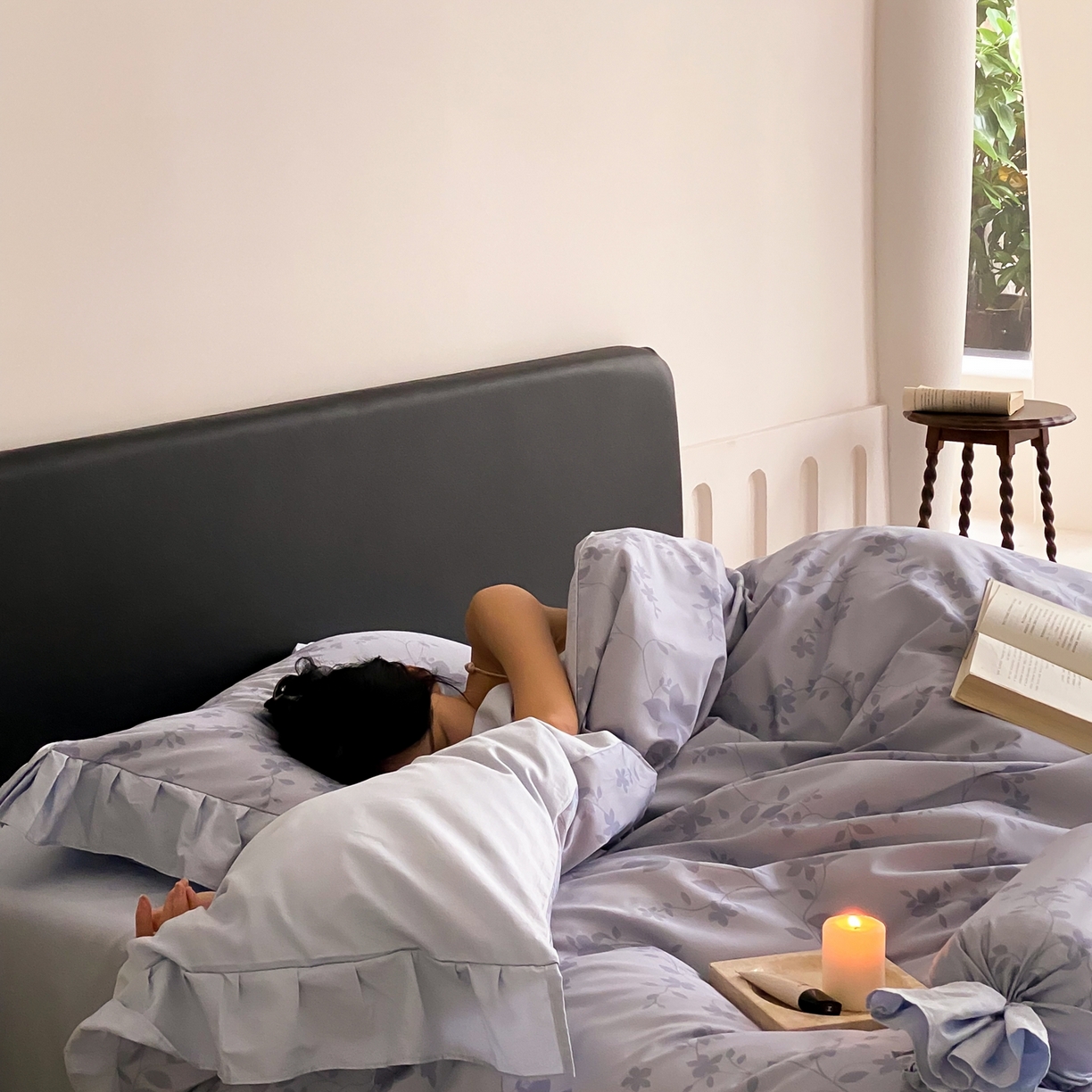 91家纺网 家纺一手货源 找家纺 若未家居 LOVEWE HOUSE 2026春夏新品AB版100支法式全棉数码印花四件套-弥の野（券后控价不低于398） 弥の野-蓝