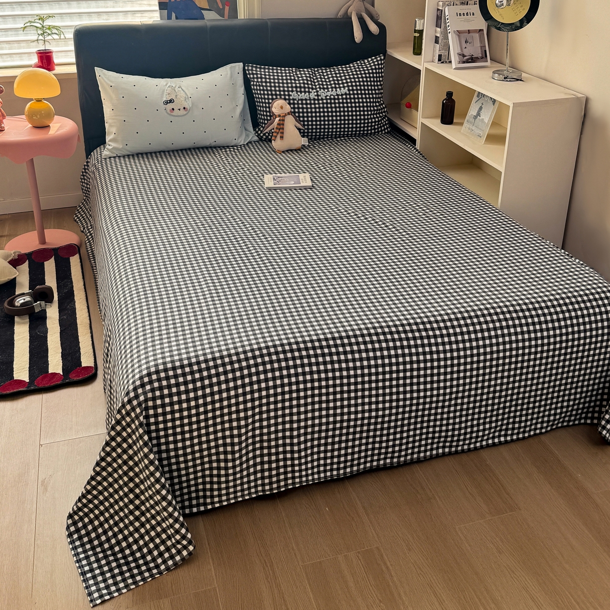 91家纺网 家纺一手货源 找家纺 曲之慕 2026新款直播爆款混搭风毛巾绣四件套学生韩版三件套 可爱兔