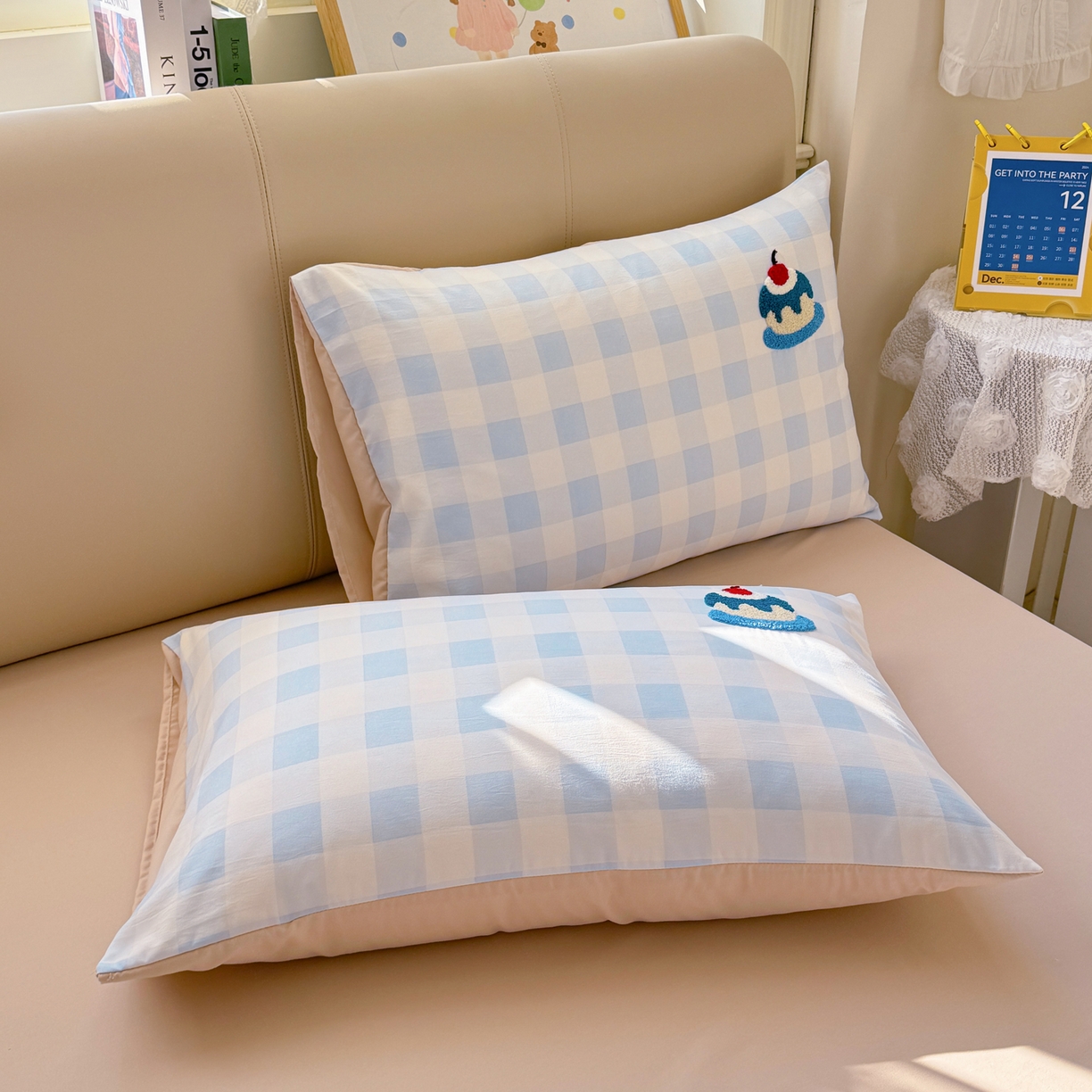 91家纺网 家纺一手货源 找家纺 曲之慕 2026新款直播爆款混搭风毛巾绣四件套学生韩版三件套 好心情