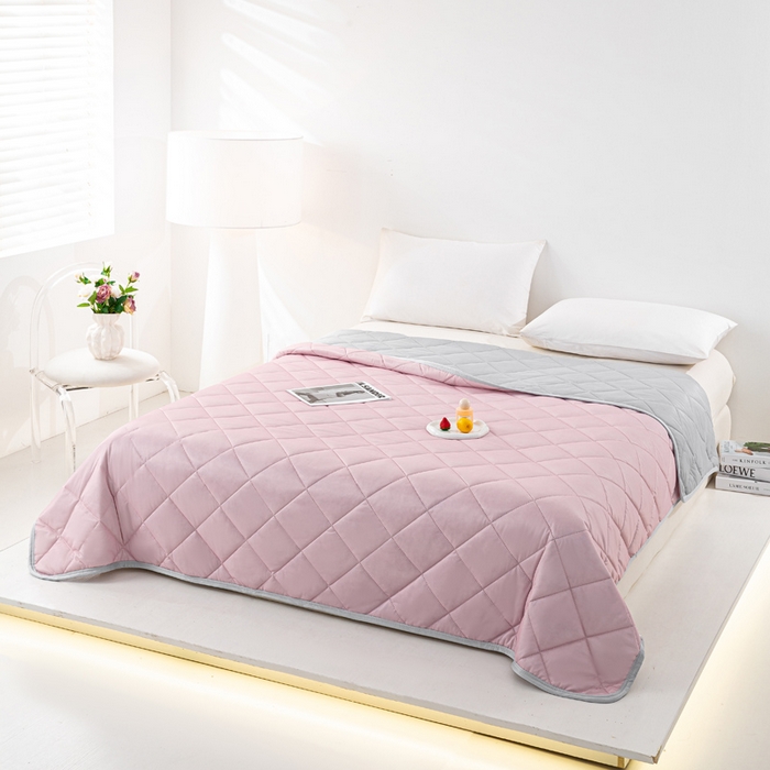 91家纺网 家纺一手货源 找家纺 憨豆家纺 2026新款凉感丝夏被冰淇淋纯色夏凉被空调被夏季薄被子直播外贸跨境爆款 胭脂粉