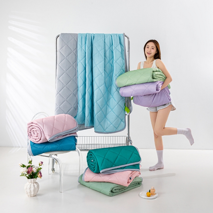 91家纺网 家纺一手货源 找家纺 憨豆家纺 2026新款凉感丝夏被冰淇淋纯色夏凉被空调被夏季薄被子直播外贸跨境爆款 组合