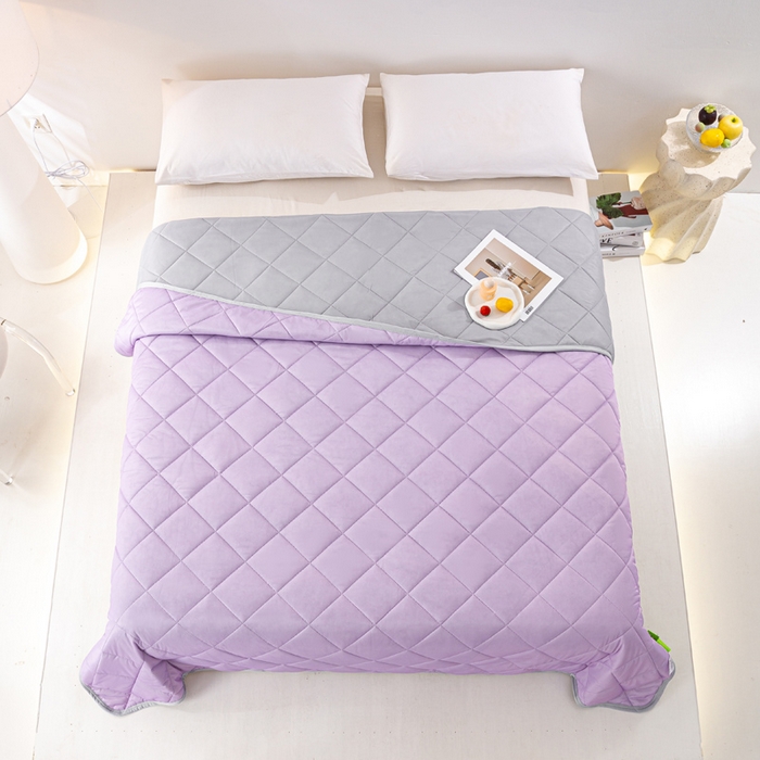 91家纺网 家纺一手货源 找家纺 憨豆家纺 2026新款凉感丝夏被冰淇淋纯色夏凉被空调被夏季薄被子直播外贸跨境爆款 活力紫