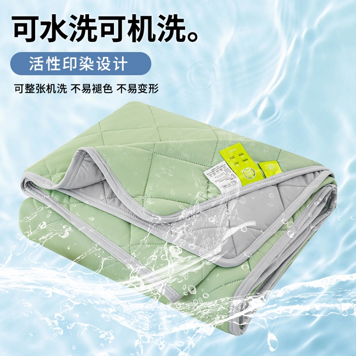 91家纺网 家纺一手货源 找家纺 憨豆家纺 2026新款凉感丝夏被冰淇淋纯色夏凉被空调被夏季薄被子直播外贸跨境爆款 果绿