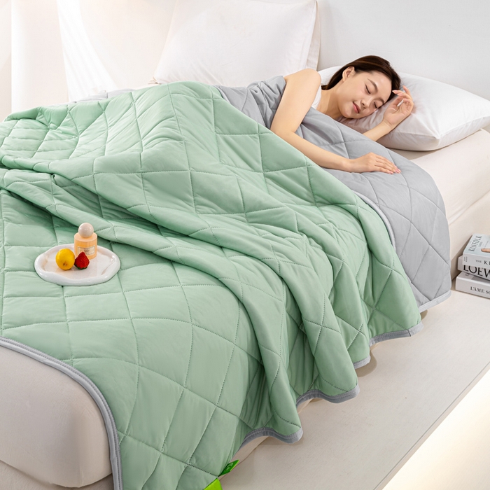 91家纺网 家纺一手货源 找家纺 （总）憨豆家纺 2026新款凉感丝夏被冰淇淋纯色夏凉被空调被夏季薄被子直播外贸跨境爆款