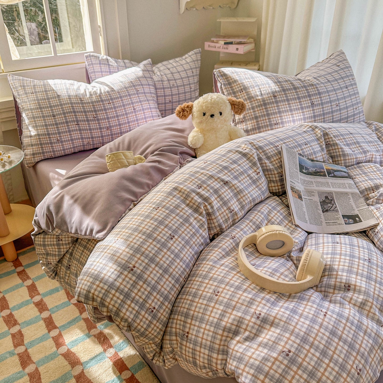 91家纺网 家纺一手货源 找家纺 （总）水木坊 2026新款130克高克重人字纹提花四件套