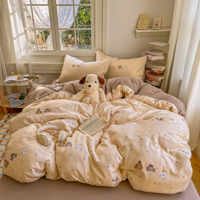 91家纺网 家纺一手货源 找家纺 （总）水木坊 2026新款130克高克重人字纹提花四件套