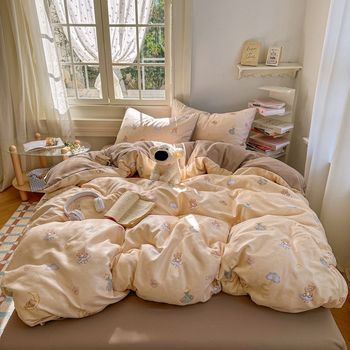 91家纺网 家纺一手货源 找家纺 （总）水木坊 2026新款130克高克重人字纹提花四件套