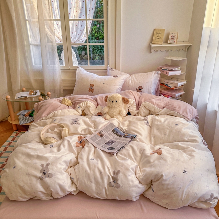 91家纺网 家纺一手货源 找家纺 （总）水木坊 2026新款130克高克重人字纹提花四件套