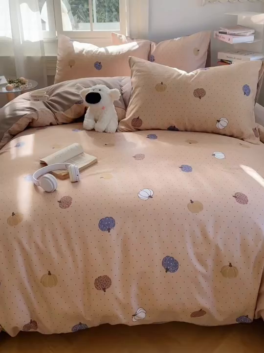 91家纺网 家纺一手货源 找家纺 水木坊 2026新款130克高克重人字纹提花四件套 小南瓜