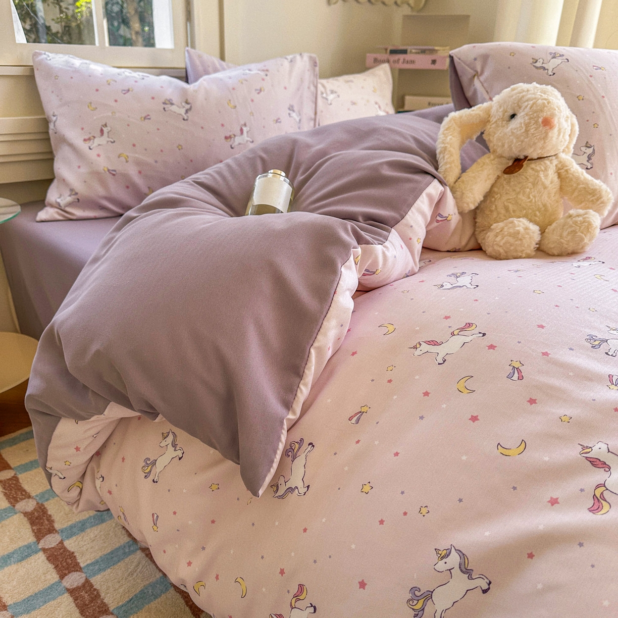 91家纺网 家纺一手货源 找家纺 水木坊 2026新款130克高克重人字纹提花四件套 独角兽