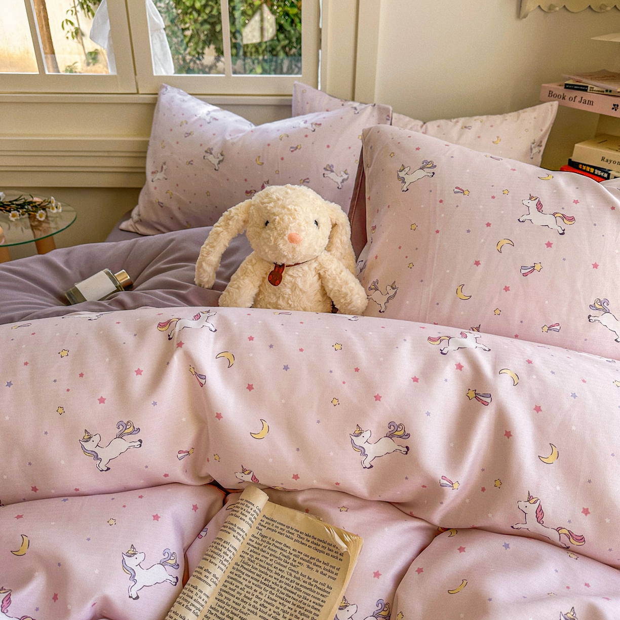 91家纺网 家纺一手货源 找家纺 水木坊 2026新款130克高克重人字纹提花四件套 独角兽