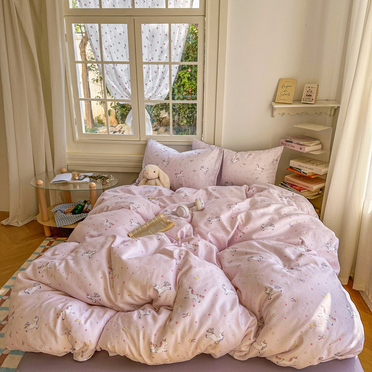 91家纺网 家纺一手货源 找家纺 水木坊 2026新款130克高克重人字纹提花四件套 独角兽