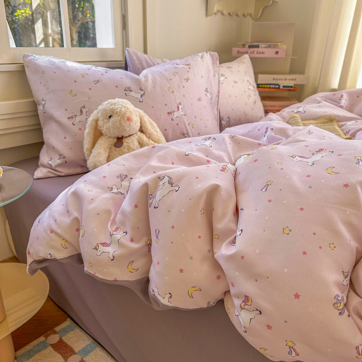 91家纺网 家纺一手货源 找家纺 水木坊 2026新款130克高克重人字纹提花四件套 独角兽