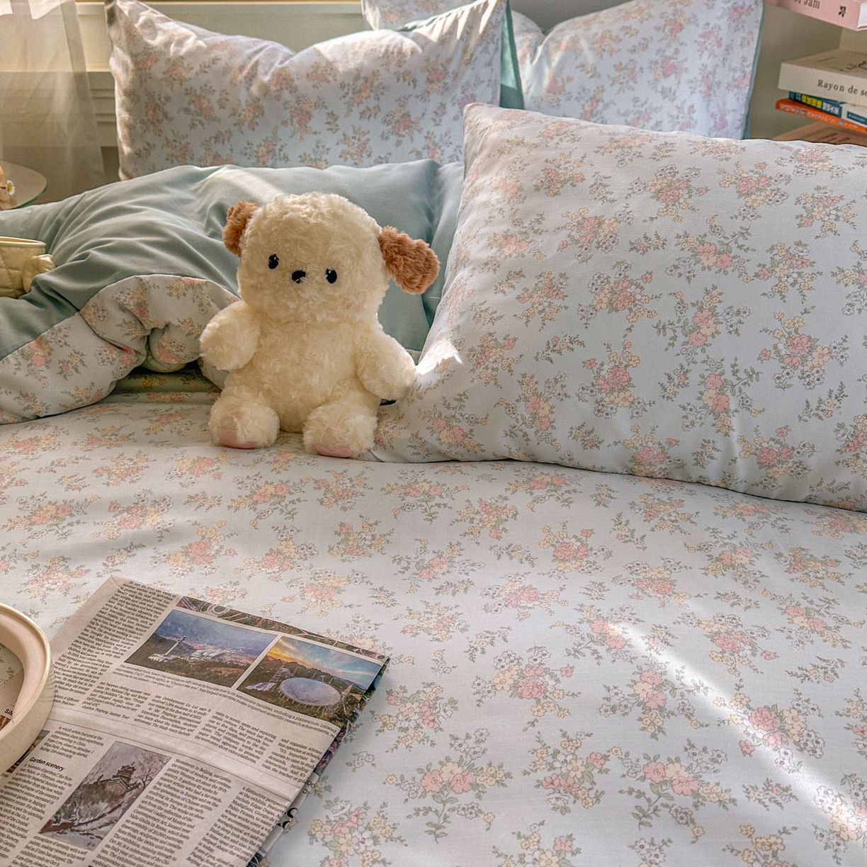 91家纺网 家纺一手货源 找家纺 水木坊 2026新款130克高克重人字纹提花四件套 兰铃语