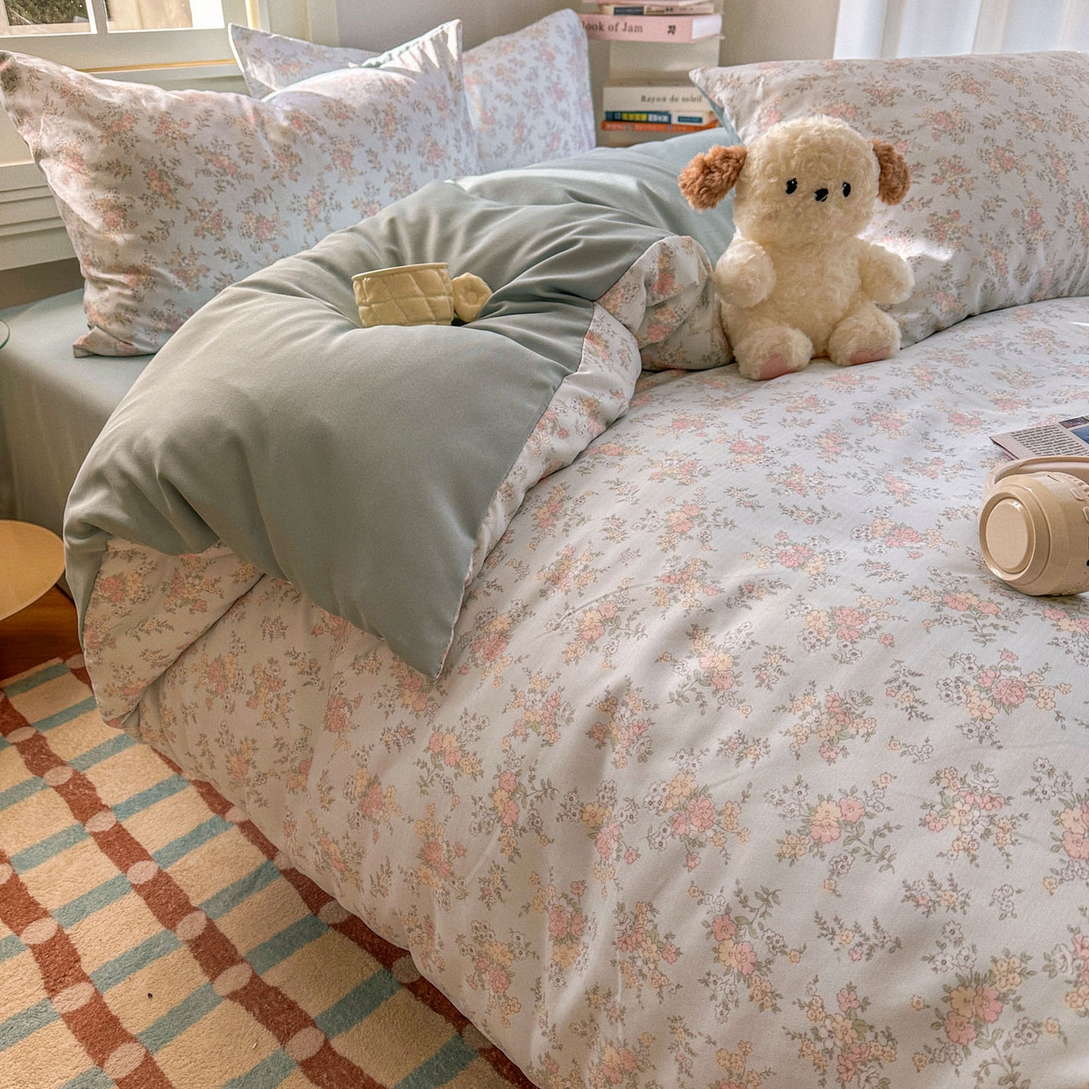 91家纺网 家纺一手货源 找家纺 水木坊 2026新款130克高克重人字纹提花四件套 兰铃语