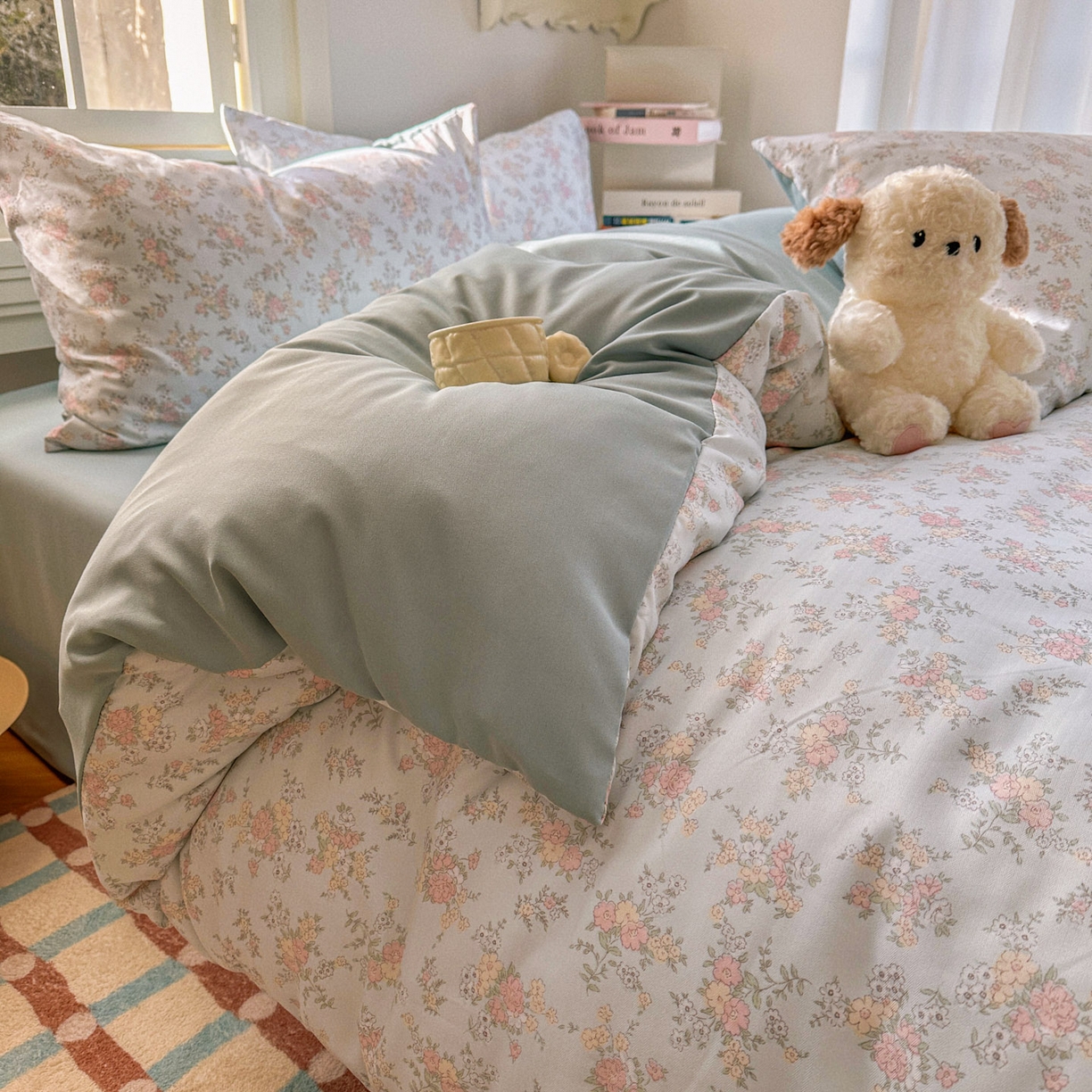 91家纺网 家纺一手货源 找家纺 水木坊 2026新款130克高克重人字纹提花四件套 兰铃语