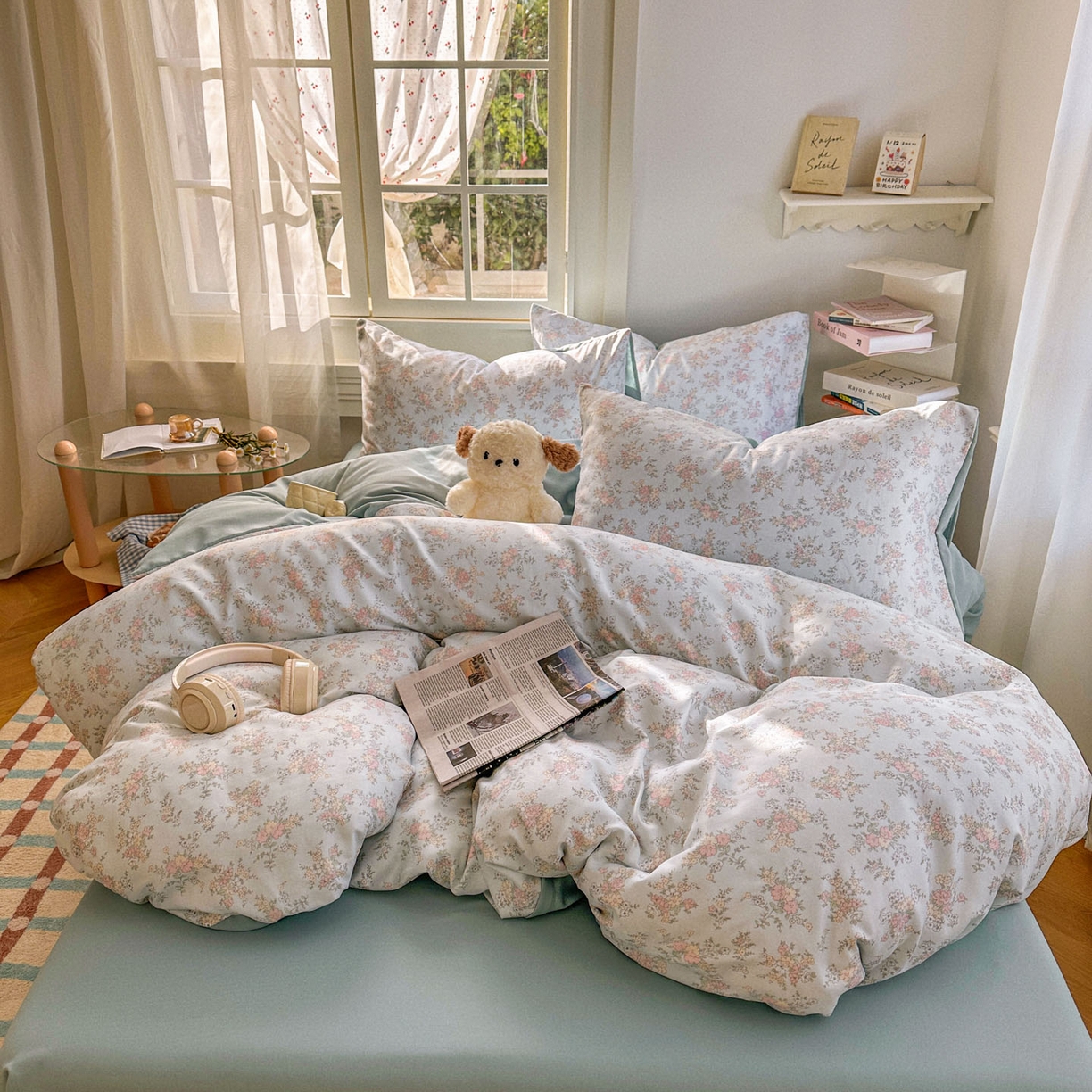 91家纺网 家纺一手货源 找家纺 水木坊 2026新款130克高克重人字纹提花四件套 兰铃语