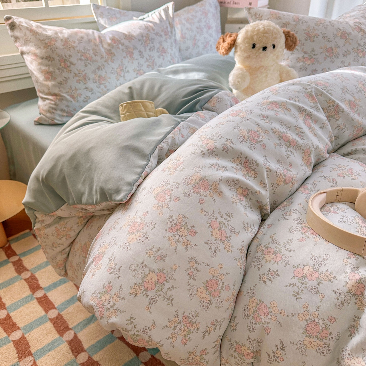 91家纺网 家纺一手货源 找家纺 水木坊 2026新款130克高克重人字纹提花四件套 兰铃语