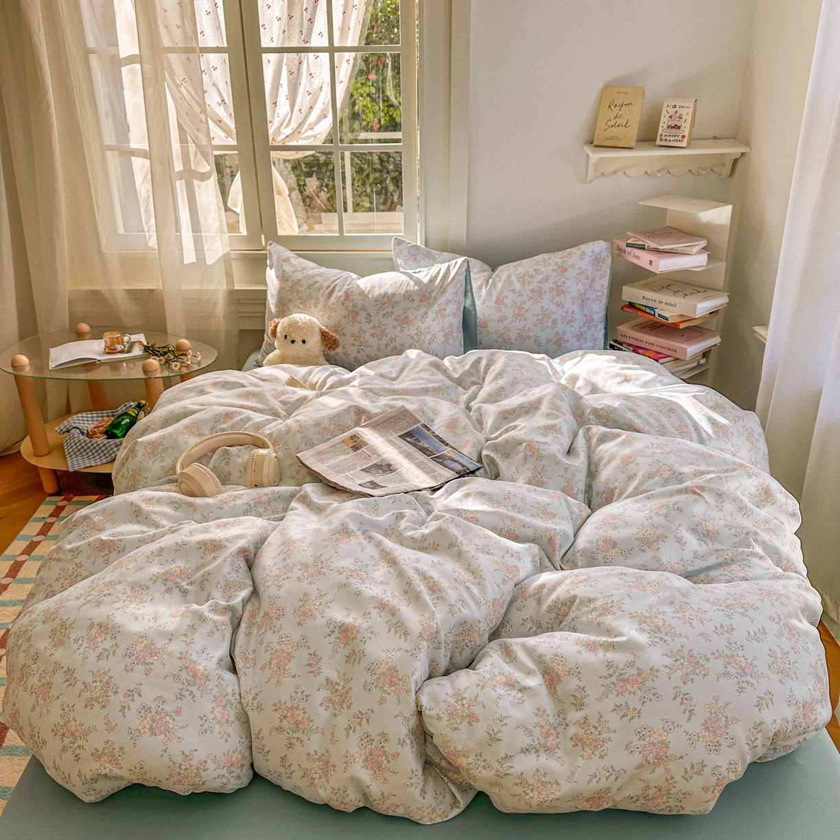 91家纺网 家纺一手货源 找家纺 水木坊 2026新款130克高克重人字纹提花四件套 兰铃语