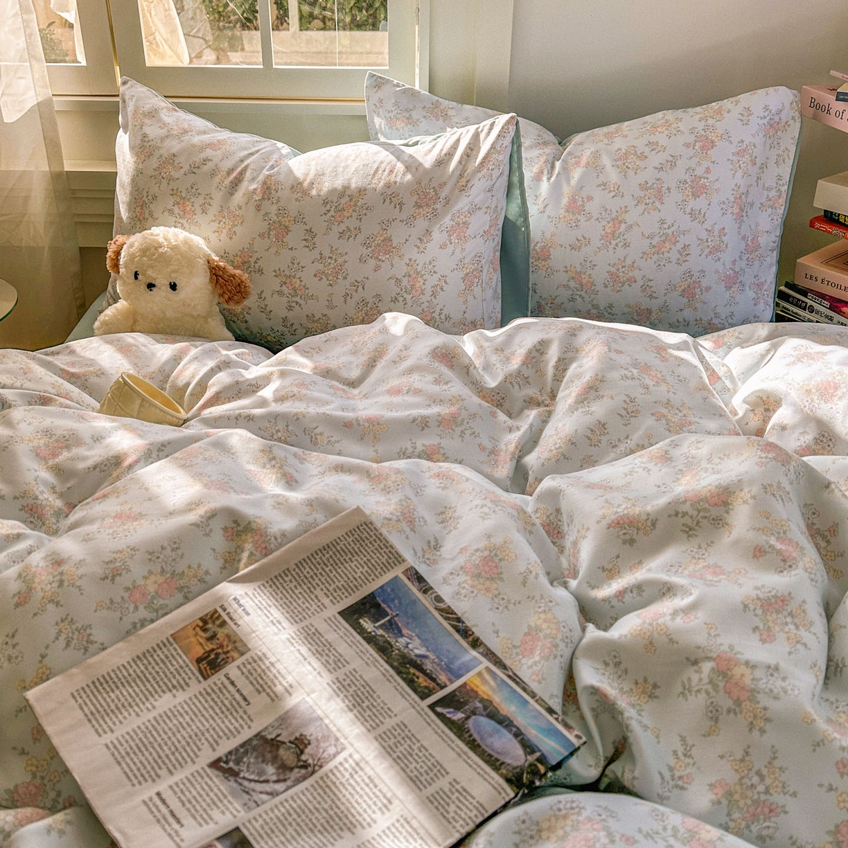 91家纺网 家纺一手货源 找家纺 水木坊 2026新款130克高克重人字纹提花四件套 兰铃语