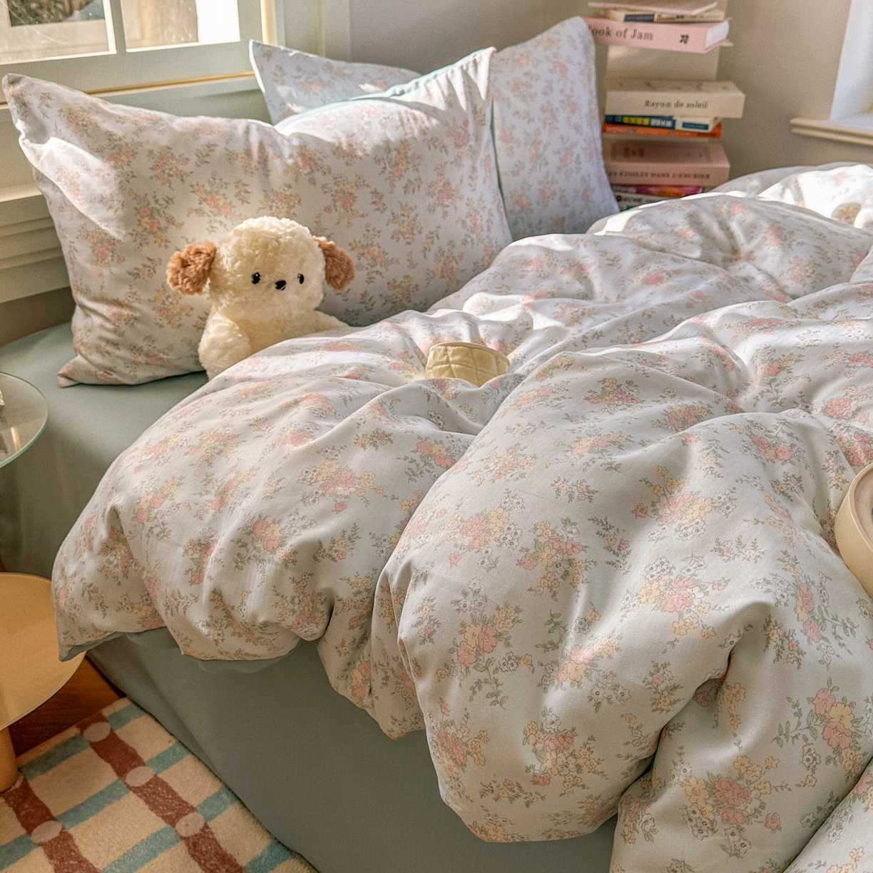 91家纺网 家纺一手货源 找家纺 水木坊 2026新款130克高克重人字纹提花四件套 兰铃语