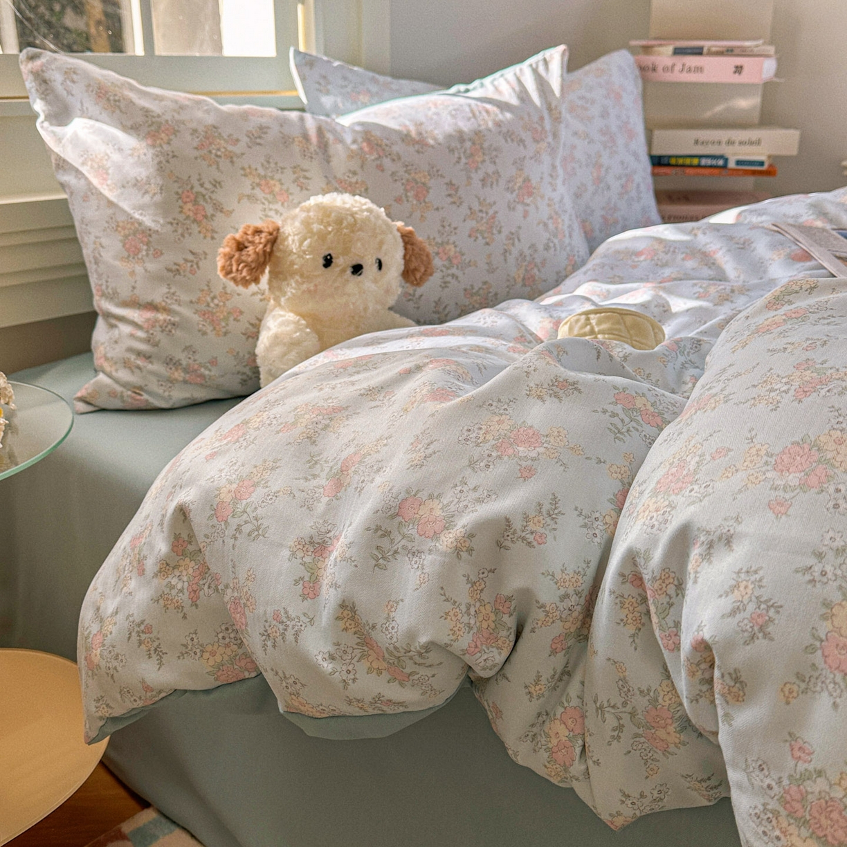 91家纺网 家纺一手货源 找家纺 水木坊 2026新款130克高克重人字纹提花四件套 兰铃语