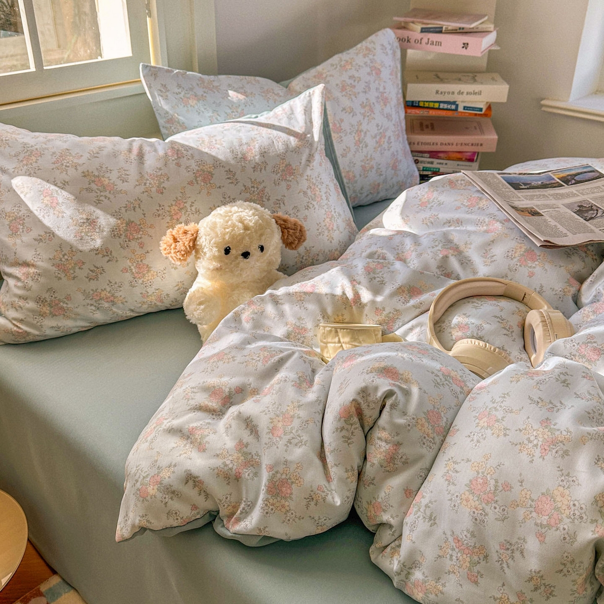 91家纺网 家纺一手货源 找家纺 水木坊 2026新款130克高克重人字纹提花四件套 兰铃语