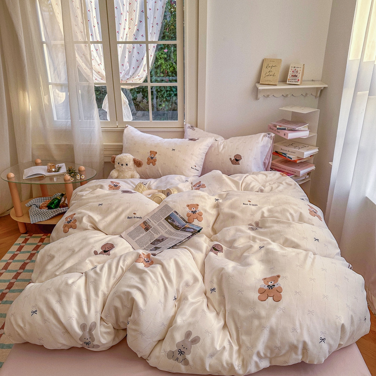 91家纺网 家纺一手货源 找家纺 水木坊 2026新款130克高克重人字纹提花四件套 线条蝴蝶结