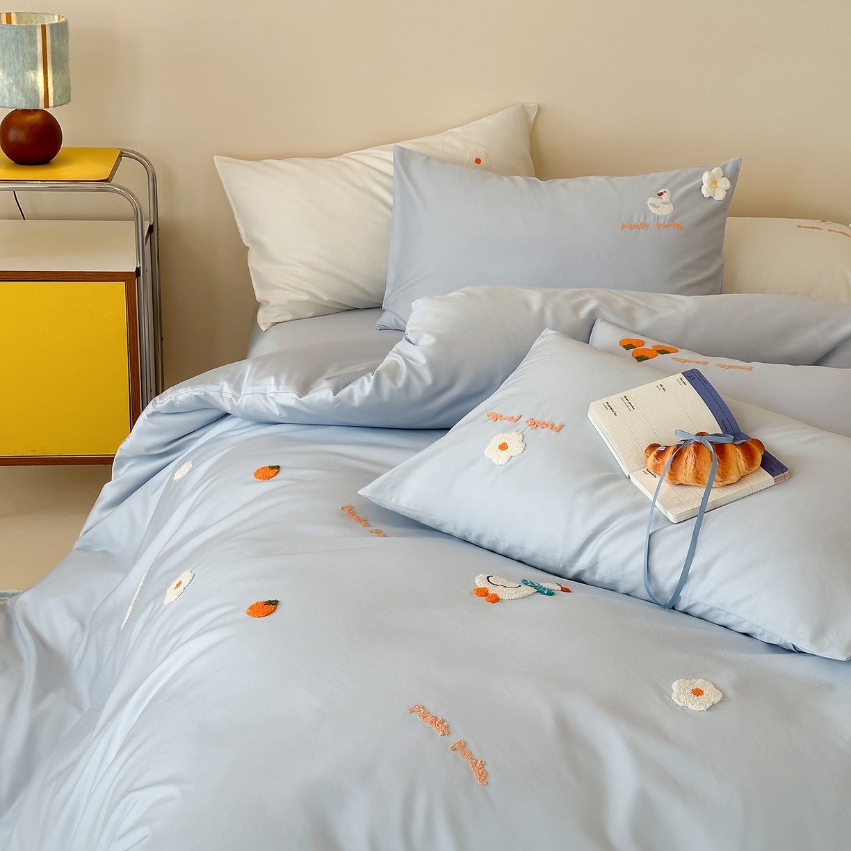 91家纺网 家纺一手货源 找家纺 极简 2026新款长绒棉毛巾绣四件套-萌鸭乐园（需要买家秀，联系门市客服。小号控价258标准288加大308） 萌鸭乐园-蓝