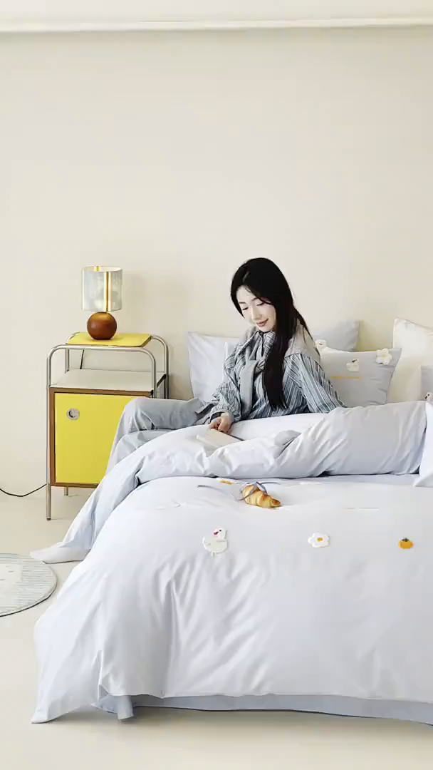 91家纺网 家纺一手货源 找家纺 极简 2026新款长绒棉毛巾绣四件套-萌鸭乐园（需要买家秀，联系门市客服。小号控价258标准288加大308） 萌鸭乐园-蓝