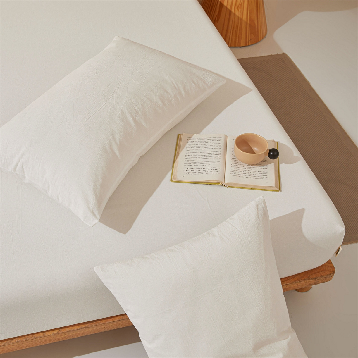 91家纺网 家纺一手货源 找家纺 （总）女子家纺 2026新款全棉色织水洗纯色条格纯棉单层床笠床垫保护套