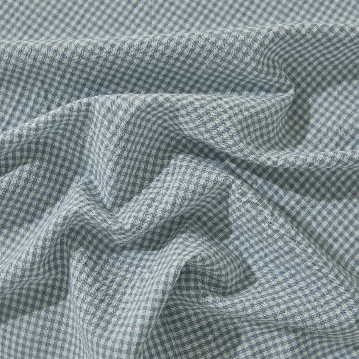 91家纺网 家纺一手货源 找家纺 女子家纺 2026新款全棉色织水洗纯色条格纯棉单层床笠床垫保护套 拾忆-条格蓝