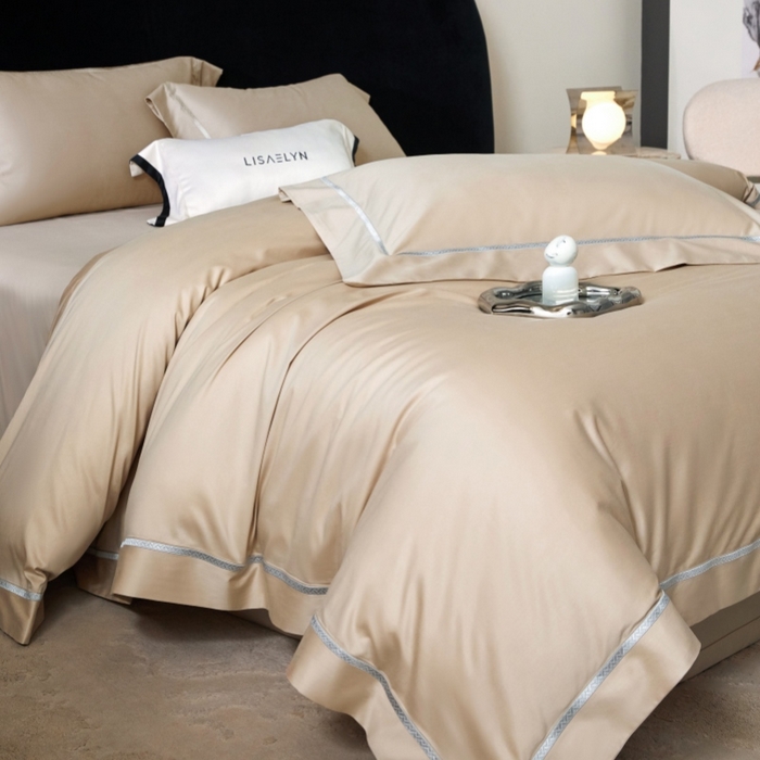 91家纺网 家纺一手货源 找家纺 （总）淼铭家纺 2026新款140S绫罗缎天丝棉磨毛四件套-云憩