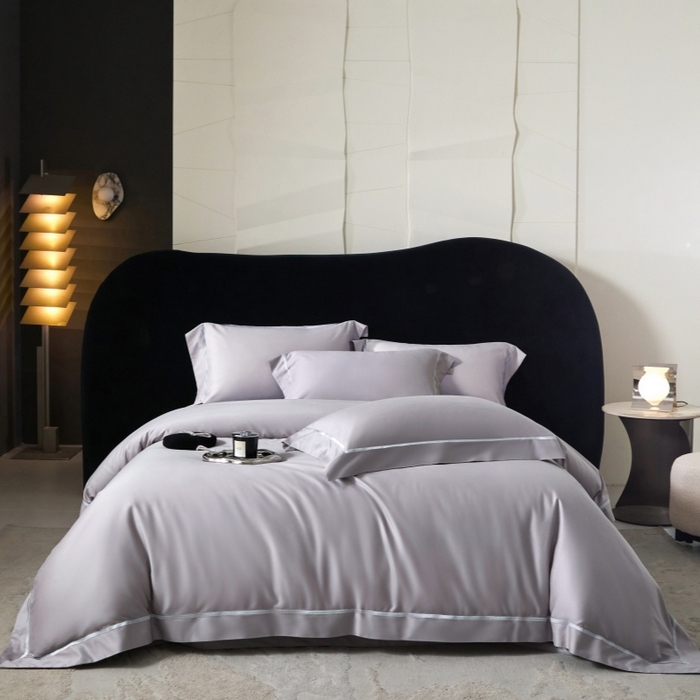 91家纺网 家纺一手货源 找家纺 淼铭家纺 2026新款140S绫罗缎天丝棉磨毛四件套-云憩 云憩-灰