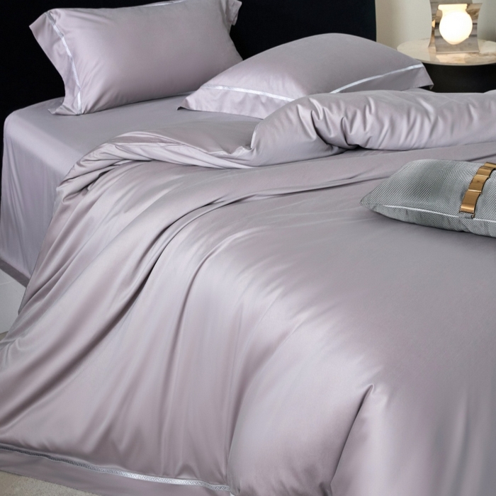 91家纺网 家纺一手货源 找家纺 淼铭家纺 2026新款140S绫罗缎天丝棉磨毛四件套-云憩 云憩-灰