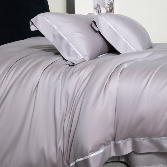 91家纺网 家纺一手货源 找家纺 淼铭家纺 2026新款140S绫罗缎天丝棉磨毛四件套-云憩 云憩-灰