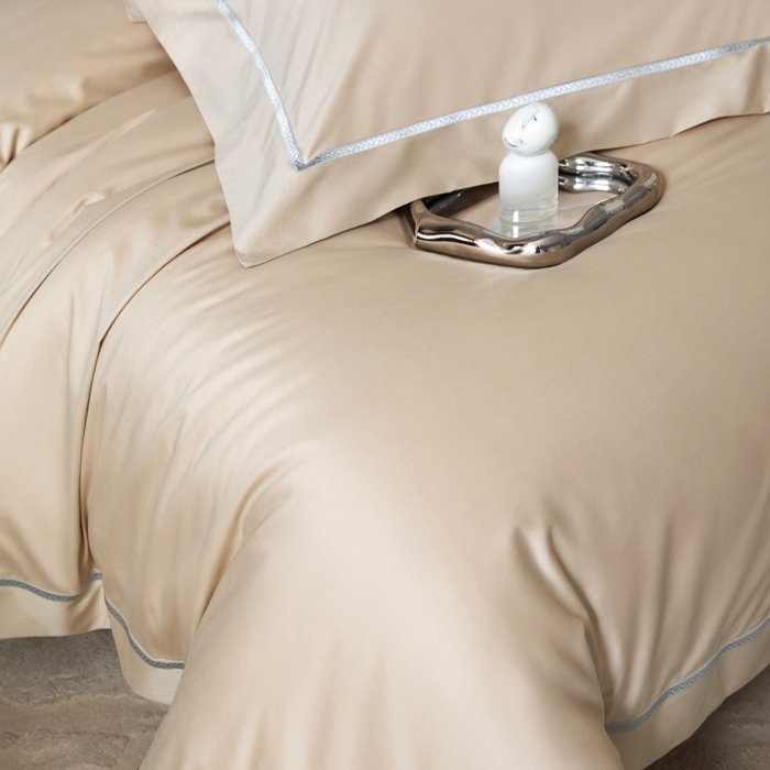 91家纺网 家纺一手货源 找家纺 淼铭家纺 2026新款140S绫罗缎天丝棉磨毛四件套-云憩 云憩-金