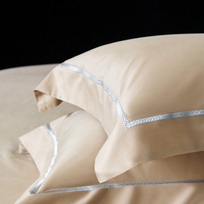 91家纺网 家纺一手货源 找家纺 淼铭家纺 2026新款140S绫罗缎天丝棉磨毛四件套-云憩 云憩-金