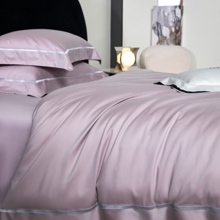 91家纺网 家纺一手货源 找家纺 淼铭家纺 2026新款140S绫罗缎天丝棉磨毛四件套-云憩 云憩-紫