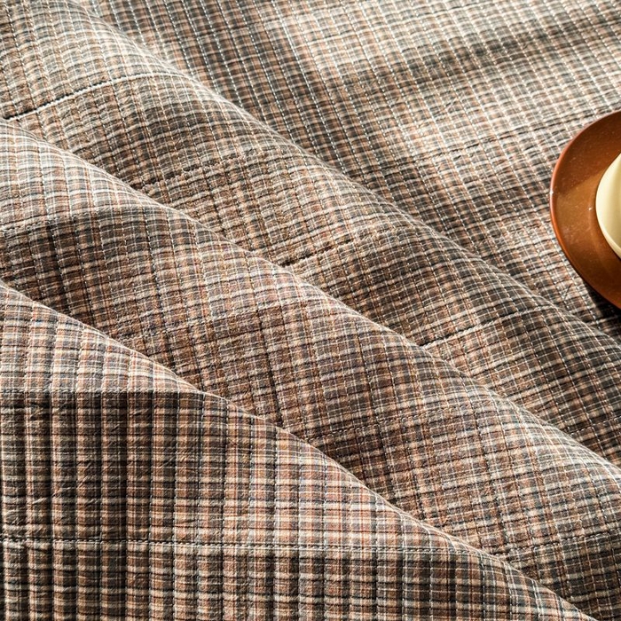 91家纺网 家纺一手货源 找家纺 暖居 2026新款色织全棉水洗棉填充棉花高温砂洗床盖四件套 云曲